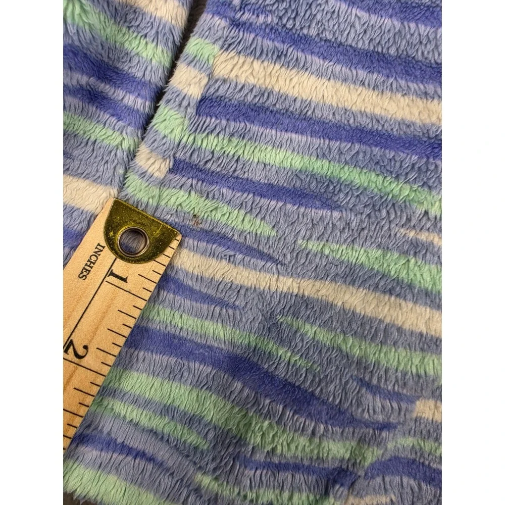 The North Face Fleece Jacket‎ Youth Girls XL Blue Green Striped Full Zip Outdoor